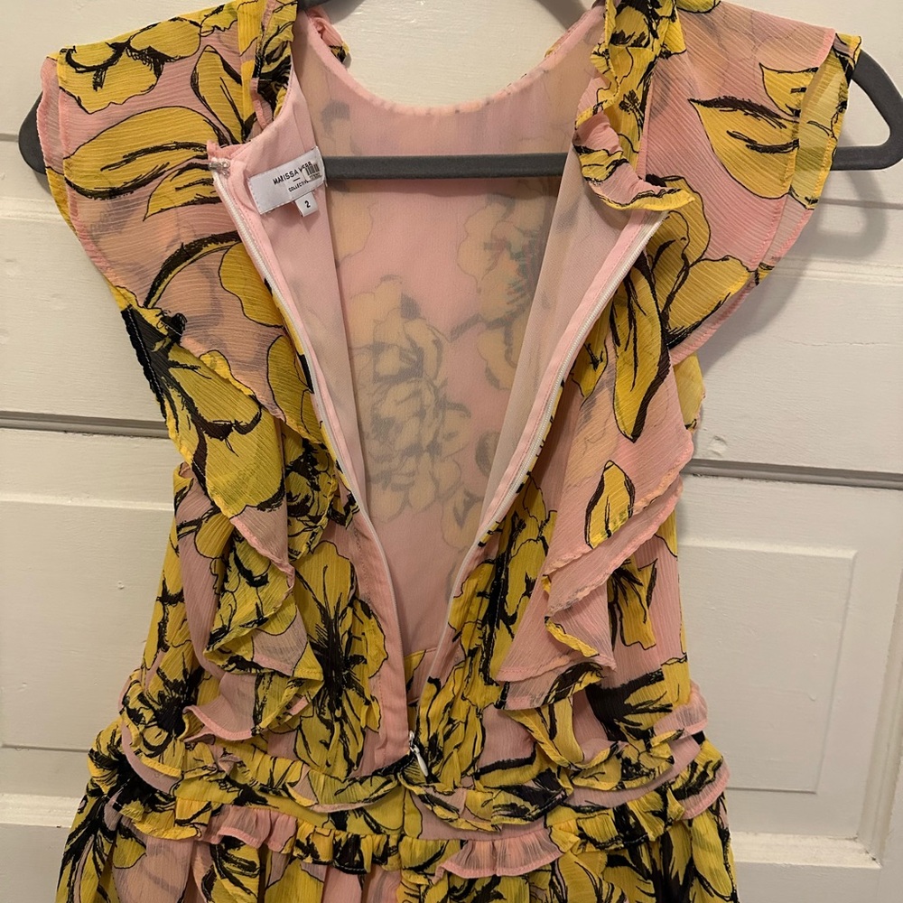 Marissa Webb Pink and Yellow Ruffle Top - Picture 4 of 5